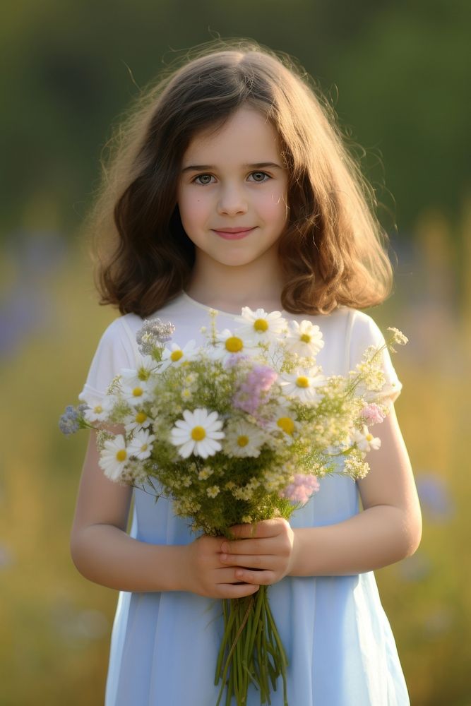 Flower child portrait holding. AI generated Image by rawpixel.