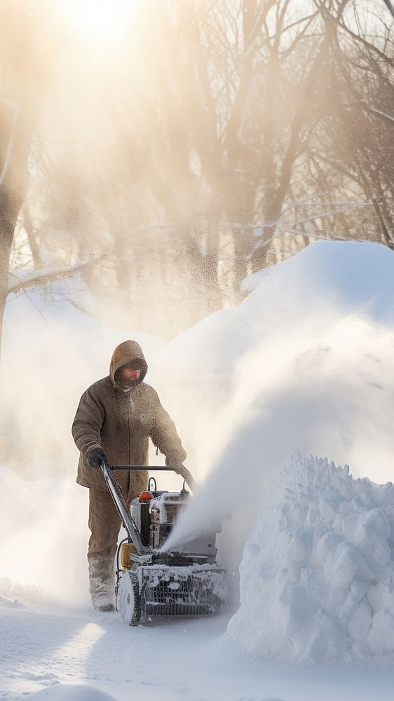 a photo of a Snowblower at work on a winter day. AI generated Image by rawpixel. 