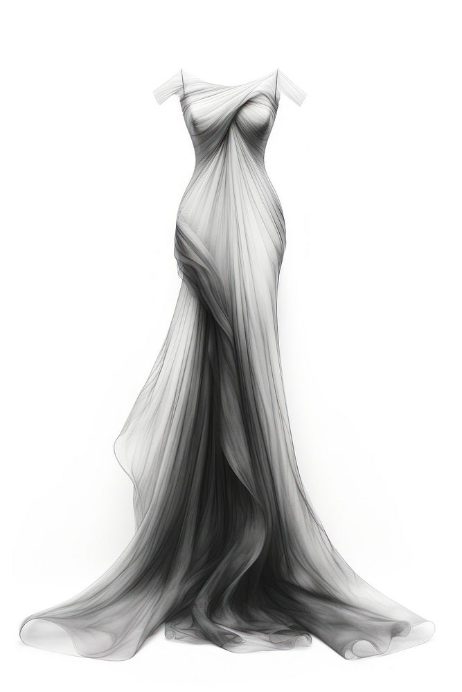 Dress drawing fashion wedding. AI generated Image by rawpixel.