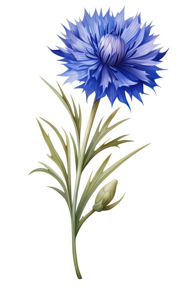 Cornflower drawing petal plant. AI Free Photo Illustration rawpixel