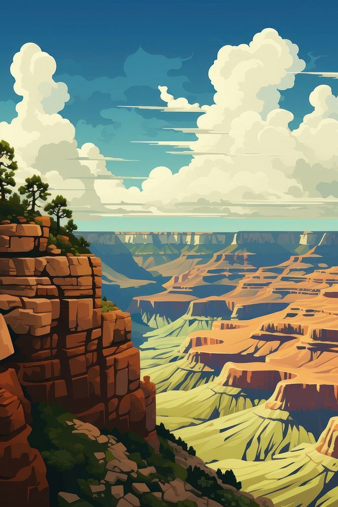Grand Canyon canyon wilderness landscape. AI generated Image by rawpixel.