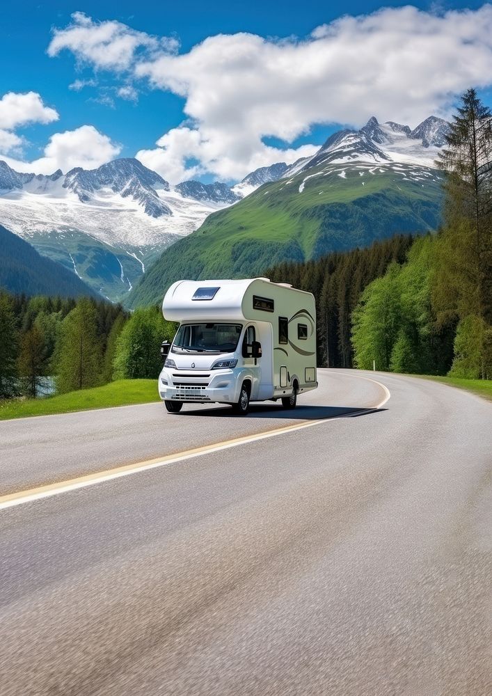 Motorhome camper van RV road trip.  