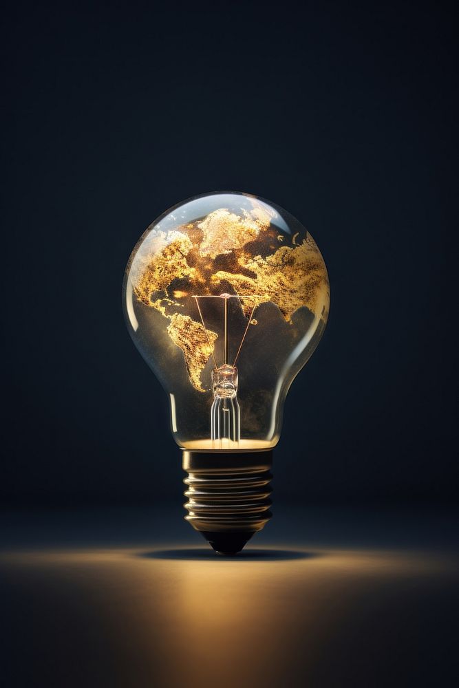 World light lightbulb electricity. AI generated Image by rawpixel.