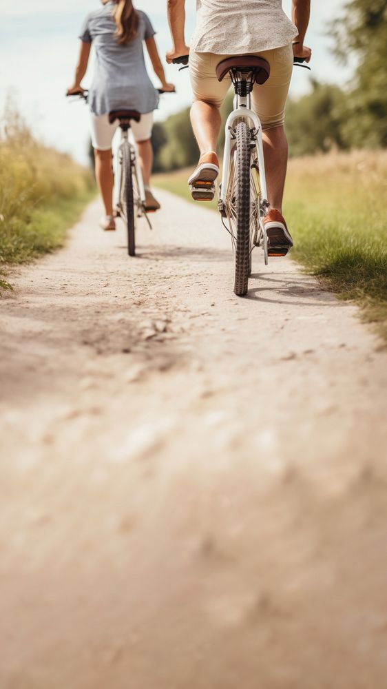 People riding bicycle. AI generated Image by rawpixel.