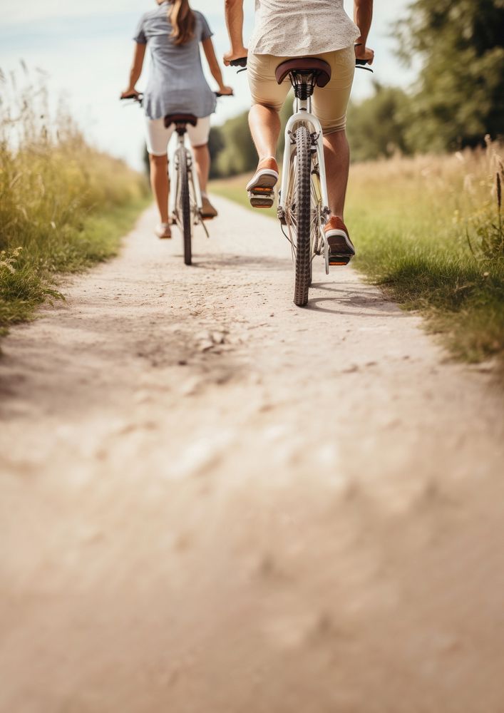 People riding bicycle. AI generated Image by rawpixel.