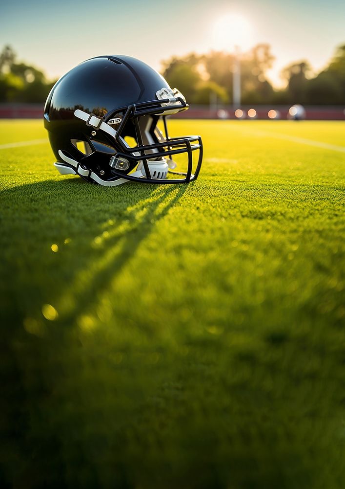 Football helmet stadium sports. 