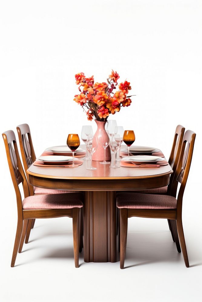 Dinning table furniture chair plate. AI generated Image by rawpixel.