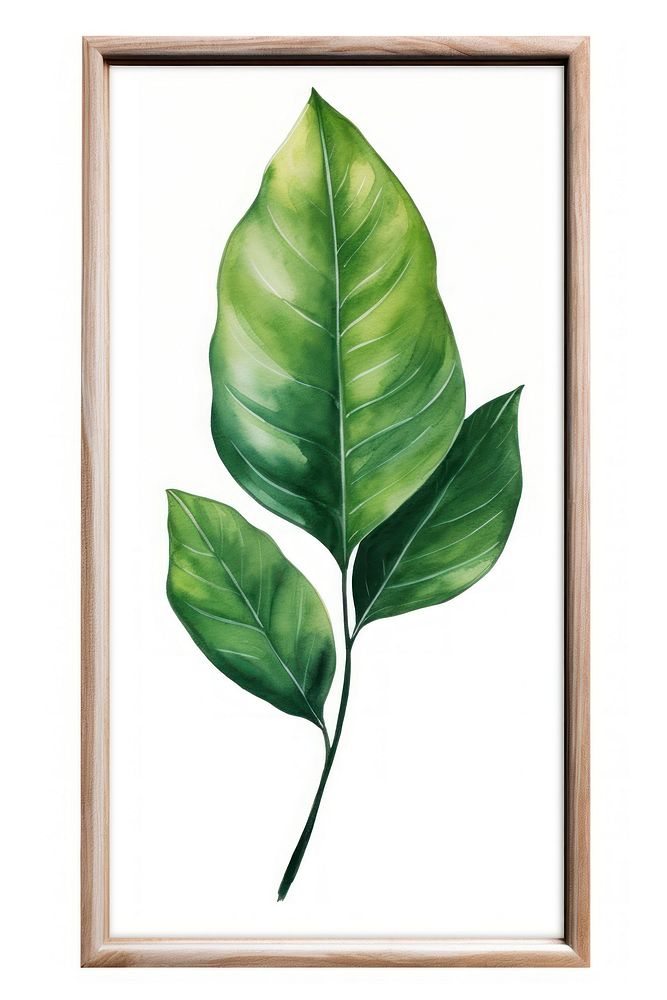 Painting leaf plant frame. AI generated Image by rawpixel.