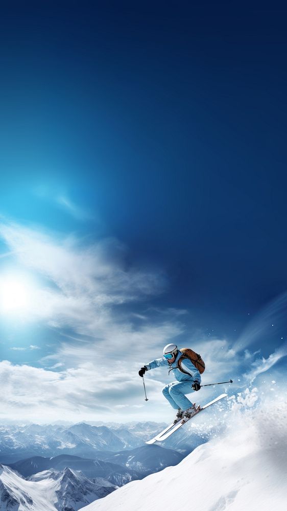 Skiing sports recreation outdoors. AI generated Image by rawpixel.