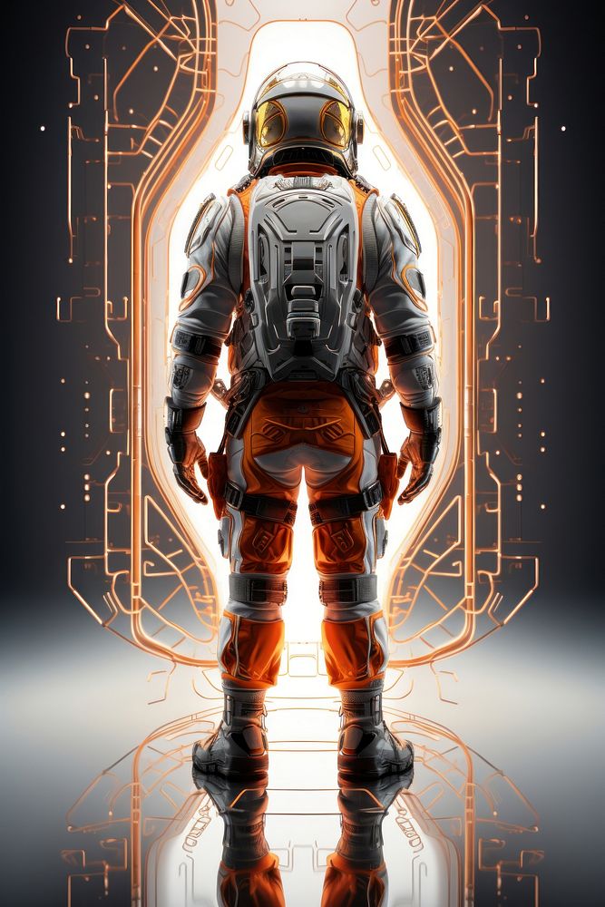 Astronaut standing adult advertisement. AI generated Image by rawpixel.