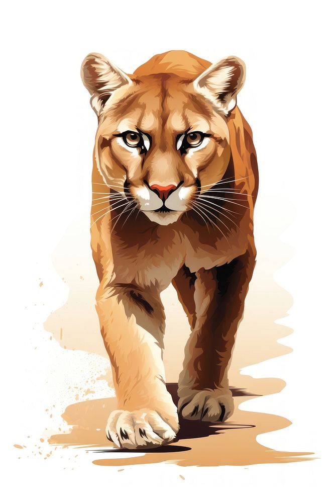 Cougar wildlife drawing animal. AI generated Image by rawpixel.