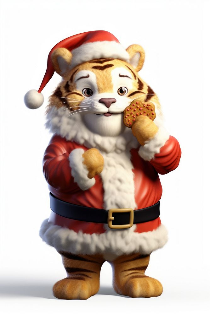 Tigger santa christmas figurine mammal. AI generated Image by rawpixel.