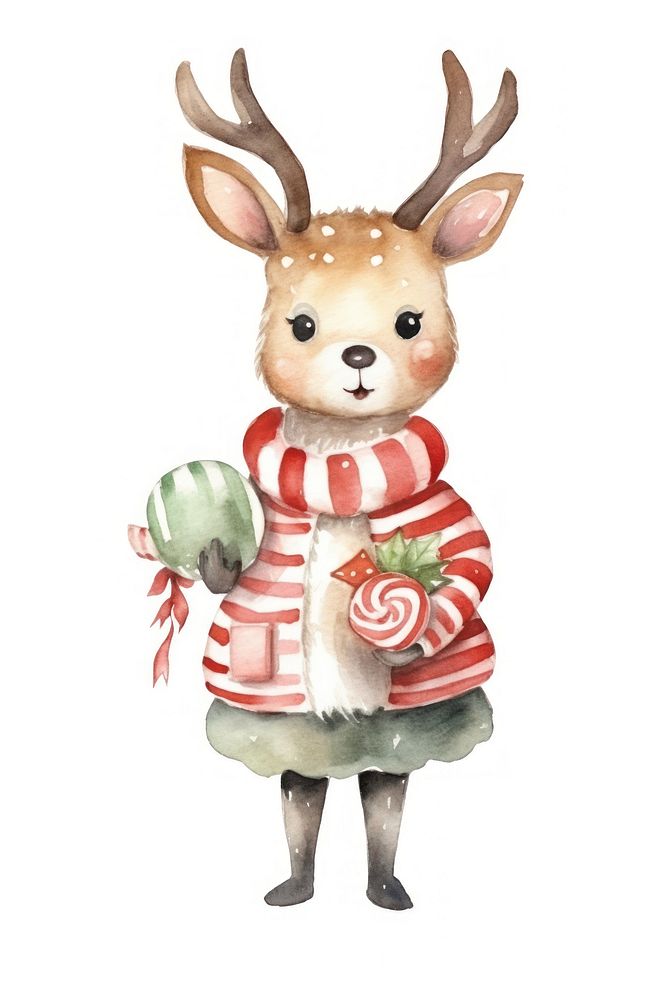 Christmas animal figurine cartoon mammal. AI generated Image by rawpixel.