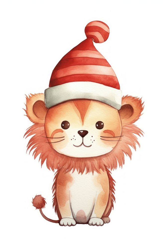 Christmas lion cartoon cute toy. AI generated Image by rawpixel.