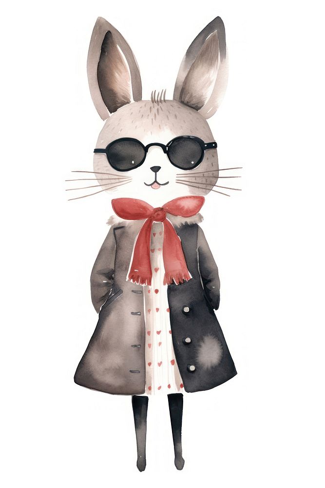 Fashion animal cartoon cute white background. AI generated Image by rawpixel.