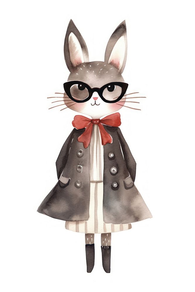 Fashion animal cartoon cute white background. AI generated Image by rawpixel.