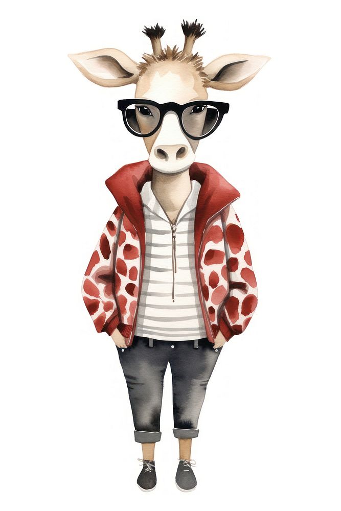 Fashion animal glasses cartoon white background. 