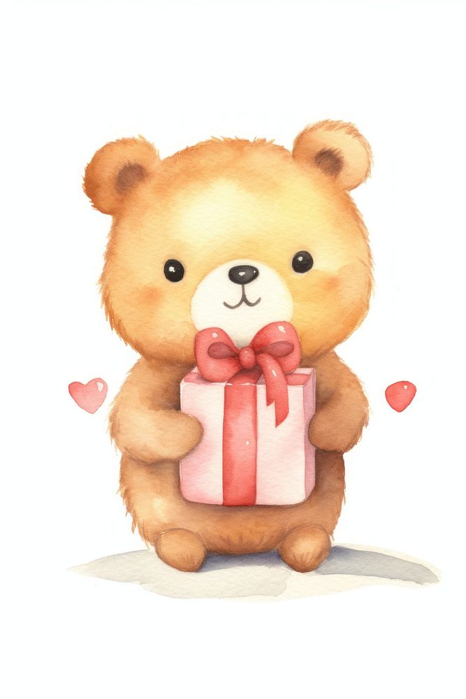 Cartoon gift cute bear. AI generated Image by rawpixel.