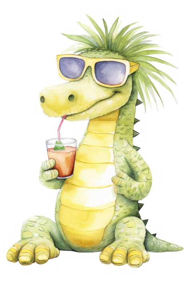 Crocodile sunglasses cartoon animal. AI generated Image by rawpixel.
