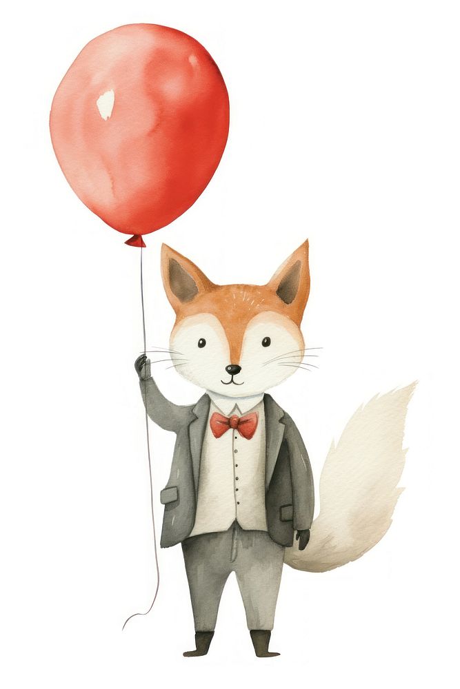 Fox balloon animal cartoon. AI generated Image by rawpixel.