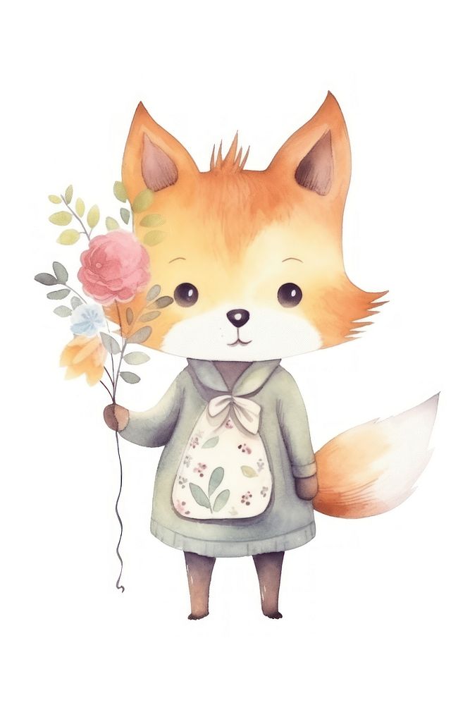 Bouquet animal cartoon cute. AI generated Image by rawpixel.