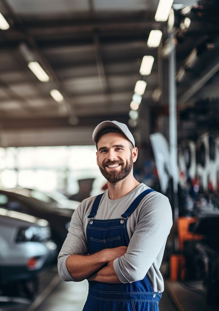 Photo of a maintenance male checking automobile service. AI generated Image by rawpixel. 