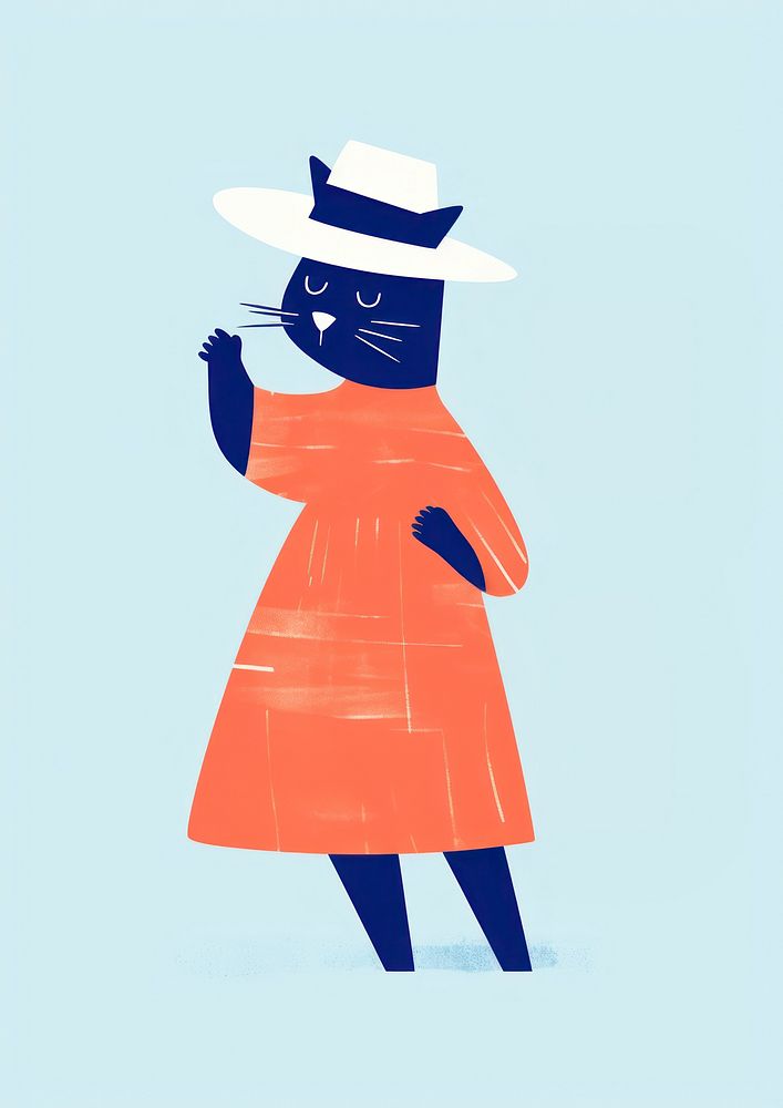 Orange cat person adult blue. AI generated Image by rawpixel.