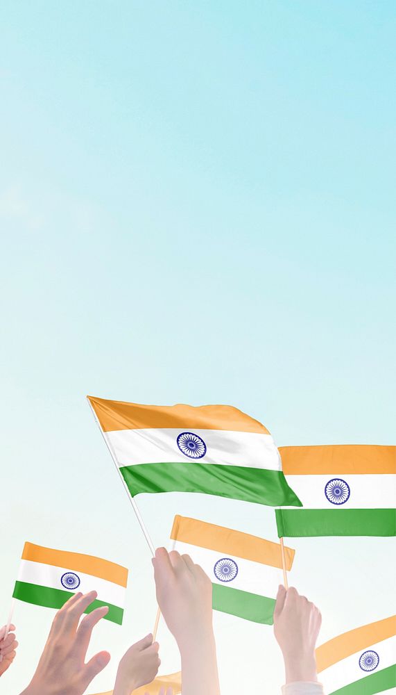 Indian flag blue background, Instagram story size