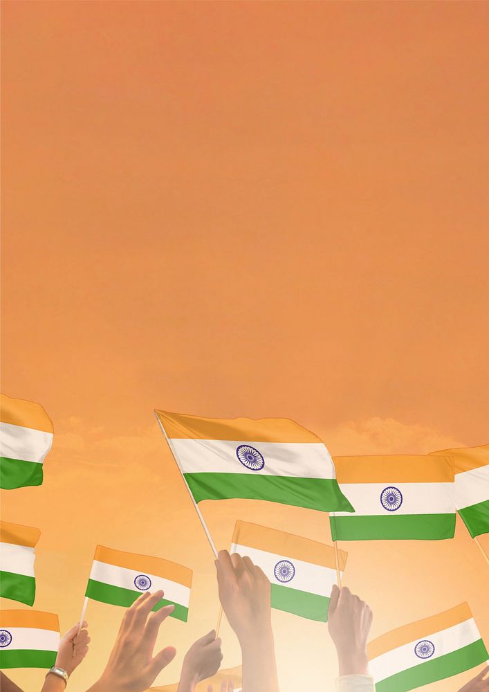 Indian flag orange background