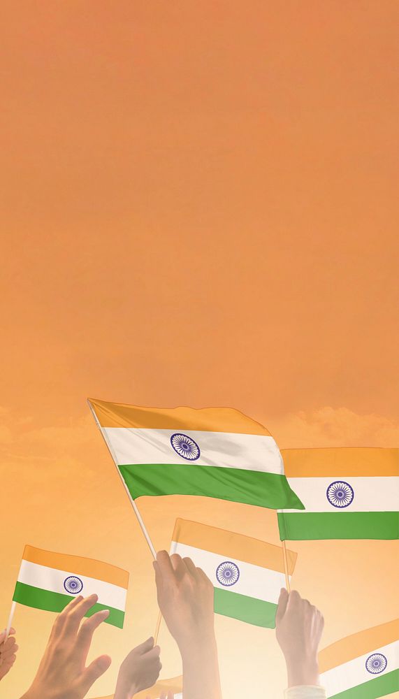 Indian flag orange background, Instagram story size