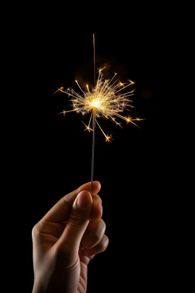 Sparkler finger hand fireworks. AI generated Image by rawpixel.