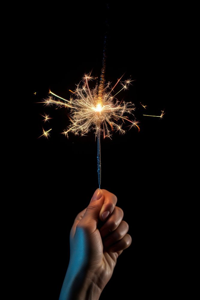 Sparkler finger hand fireworks. AI generated Image by rawpixel.