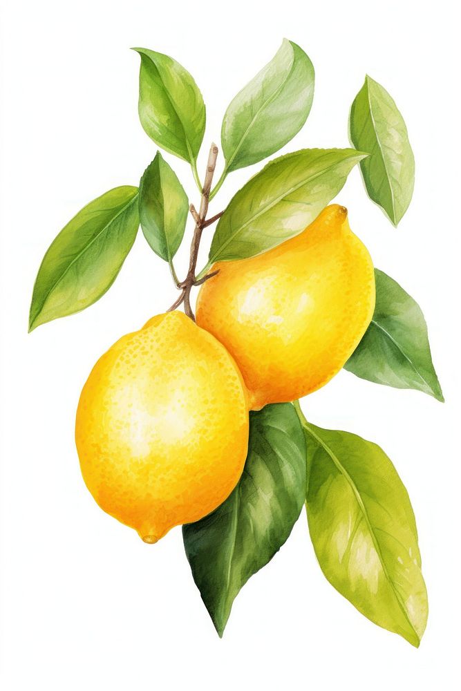 A lemon frame fruit plant food. AI generated Image by rawpixel.