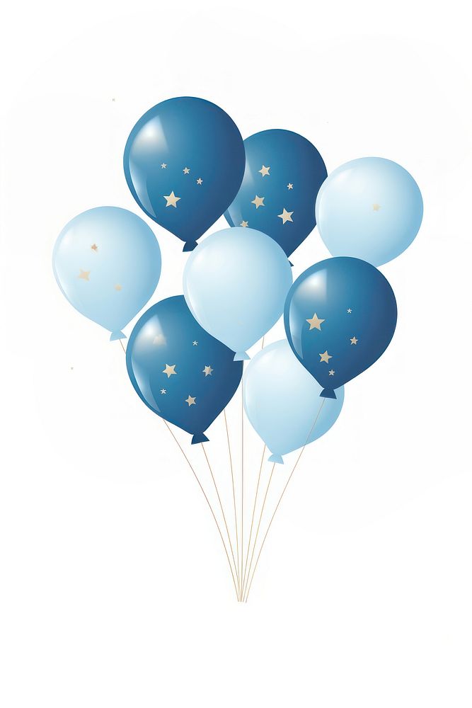 Star pattern balloon blue white background celebration. AI generated Image by rawpixel.