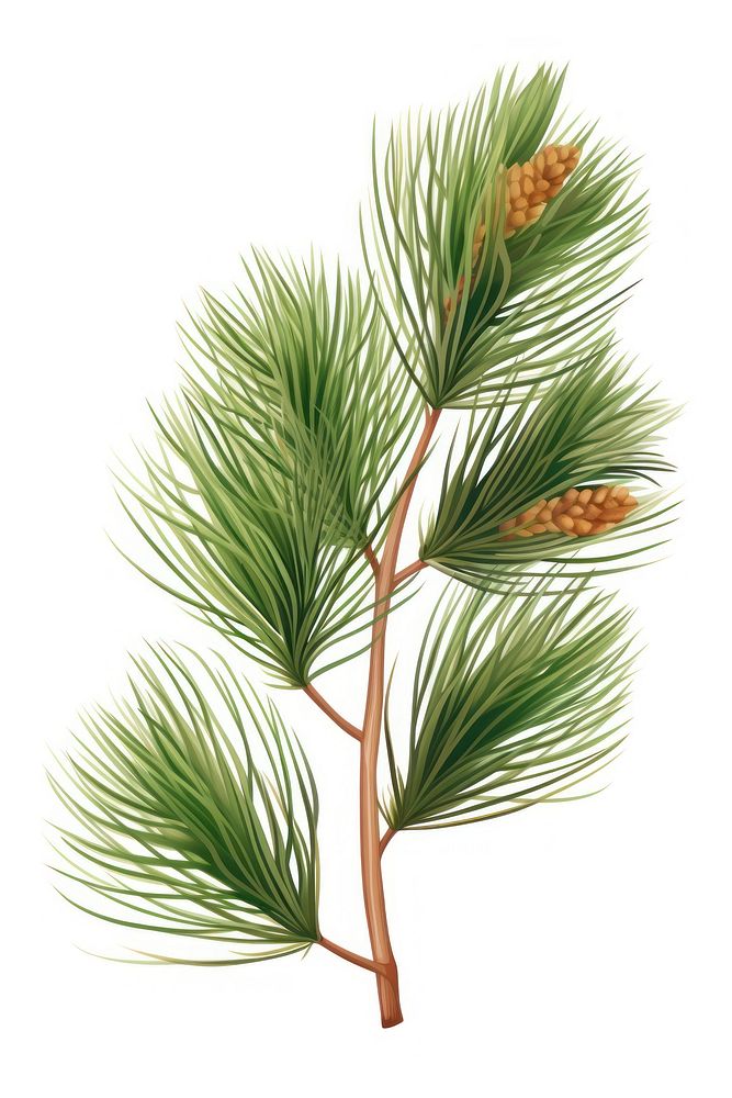 Pine plant tree white background. AI generated Image by rawpixel.