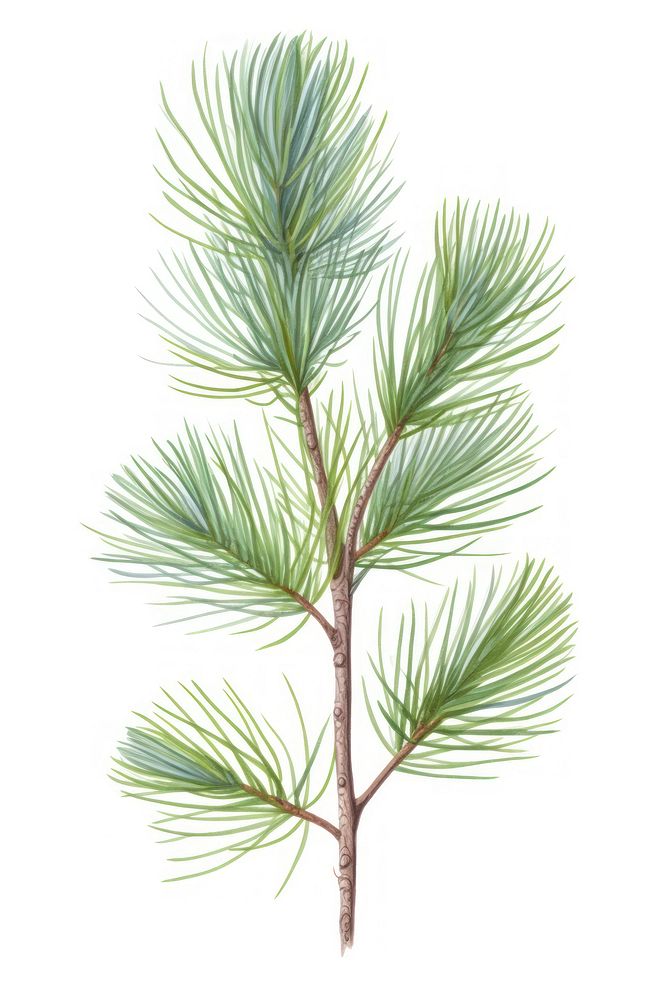 Shortleaf pine drawing plant tree. AI generated Image by rawpixel.