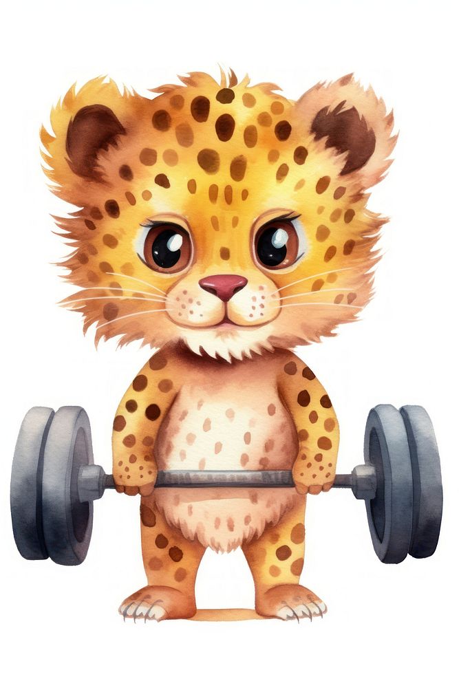 Cheetah Gym cheetah cartoon mammal. AI generated Image by rawpixel.