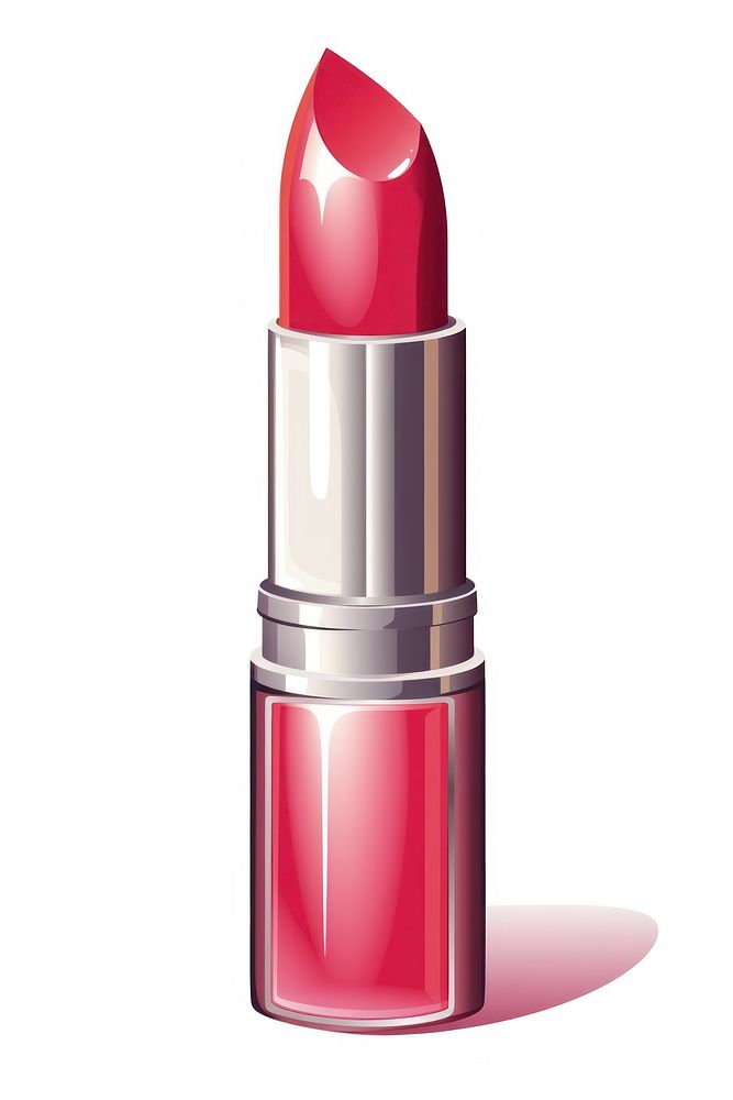 Lipstick cosmetics white background container. 