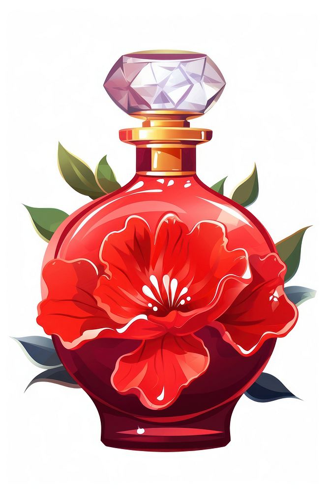 Perfume bottle flower plant. AI generated Image by rawpixel.