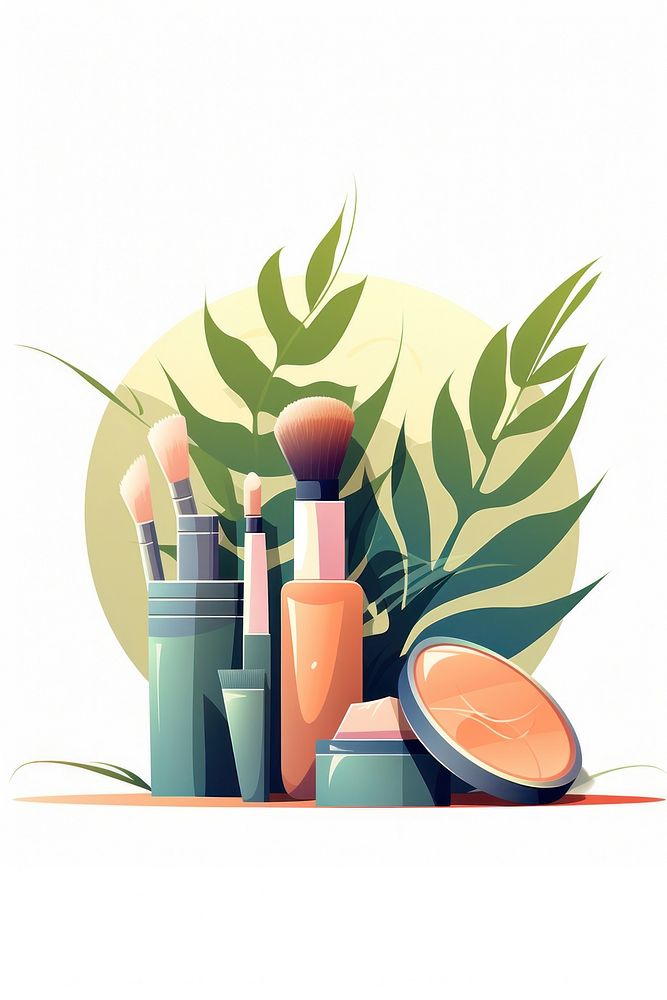 Cosmetic cosmetics cartoon container. AI generated Image by rawpixel.