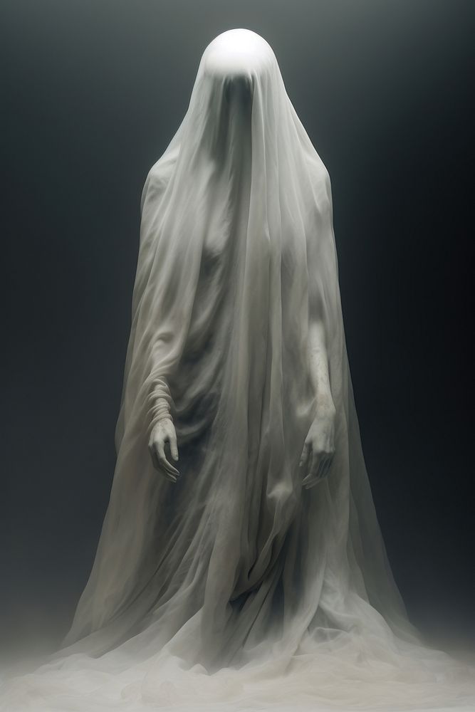 Scary ghost dress white veil. AI generated Image by rawpixel.