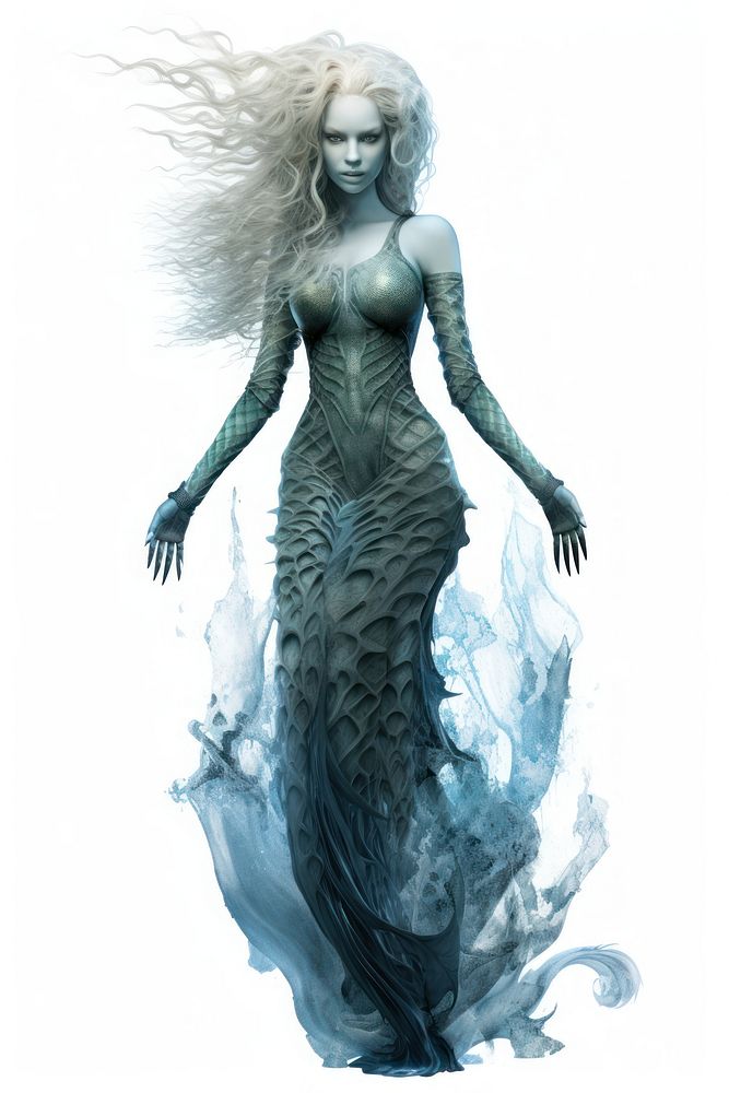 Mermaid sketch adult woman. AI generated Image by rawpixel.