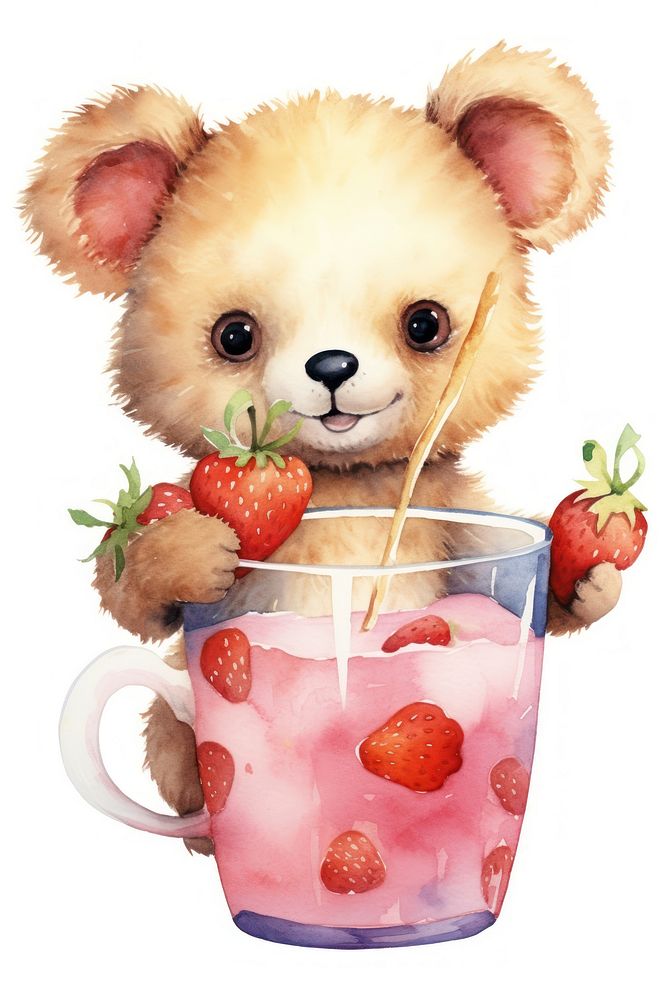 Strawberry mammal animal fruit. AI generated Image by rawpixel.