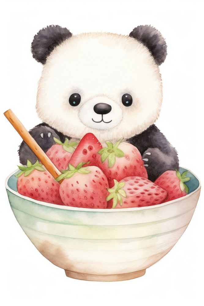 Bowl strawberry fruit food. AI generated Image by rawpixel.