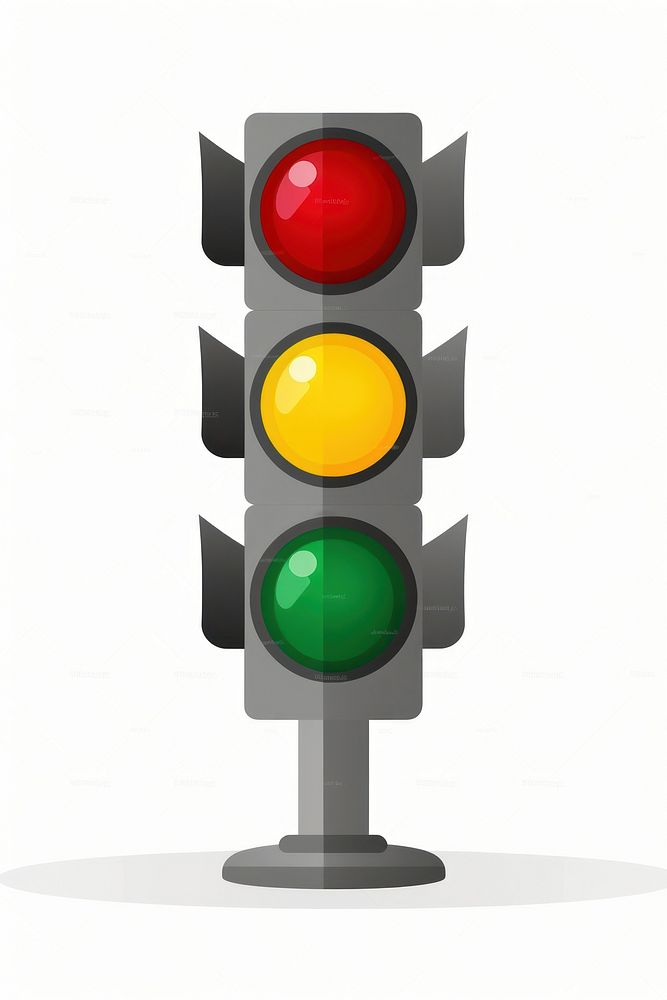 Traffic light yellow red white background. AI generated Image by rawpixel.