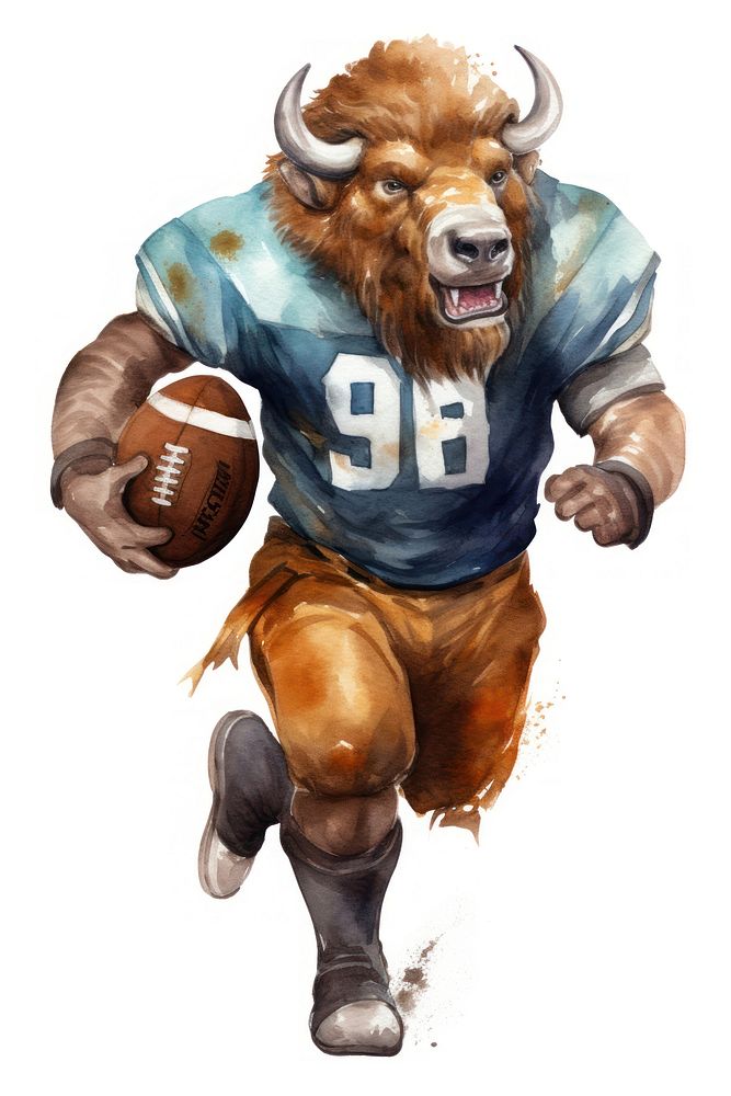 Buffalo football sports livestock. AI generated Image by rawpixel.