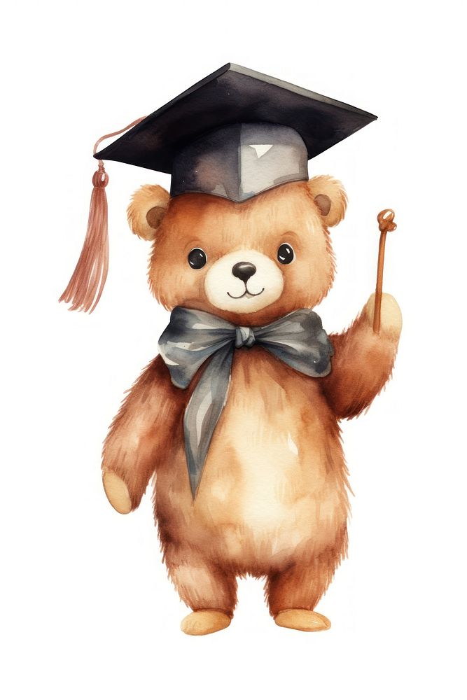 Bear graduation mammal animal. AI generated Image by rawpixel.
