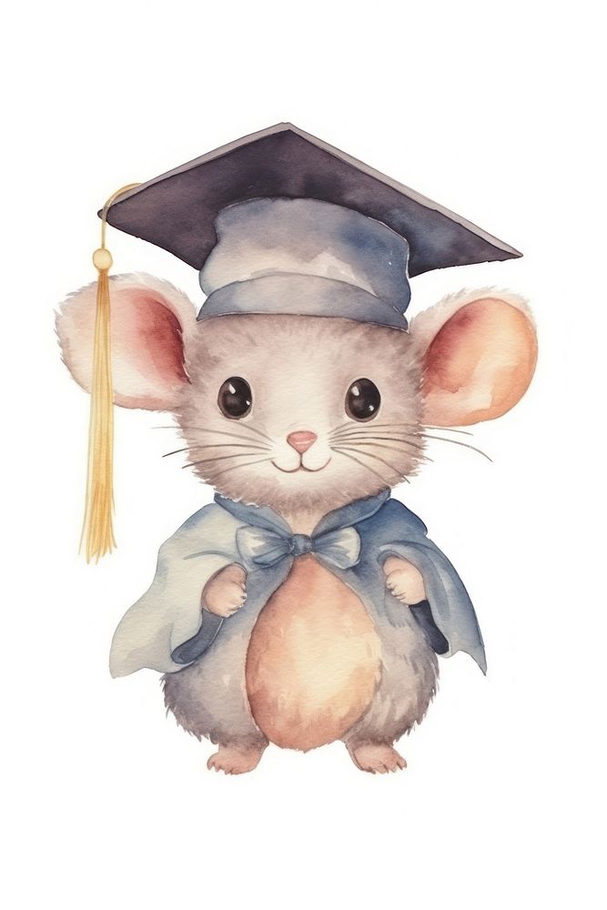 Mouse animal rat graduation. AI generated Image by rawpixel.
