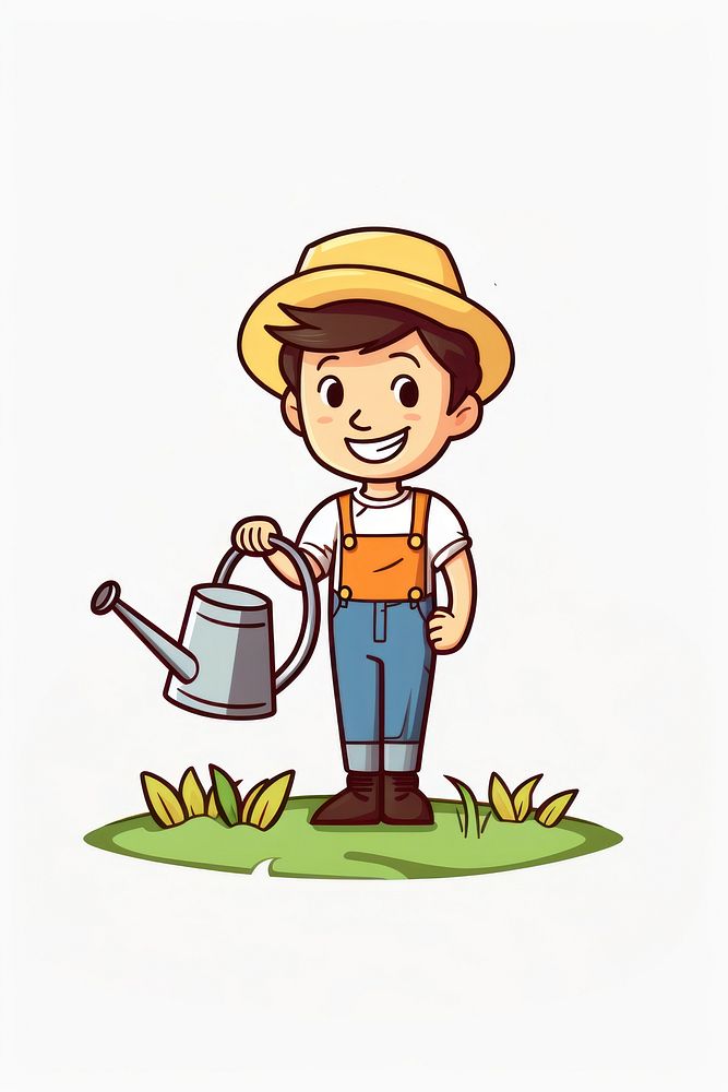 Farmer cartoon outdoors agriculture. AI generated Image by rawpixel.