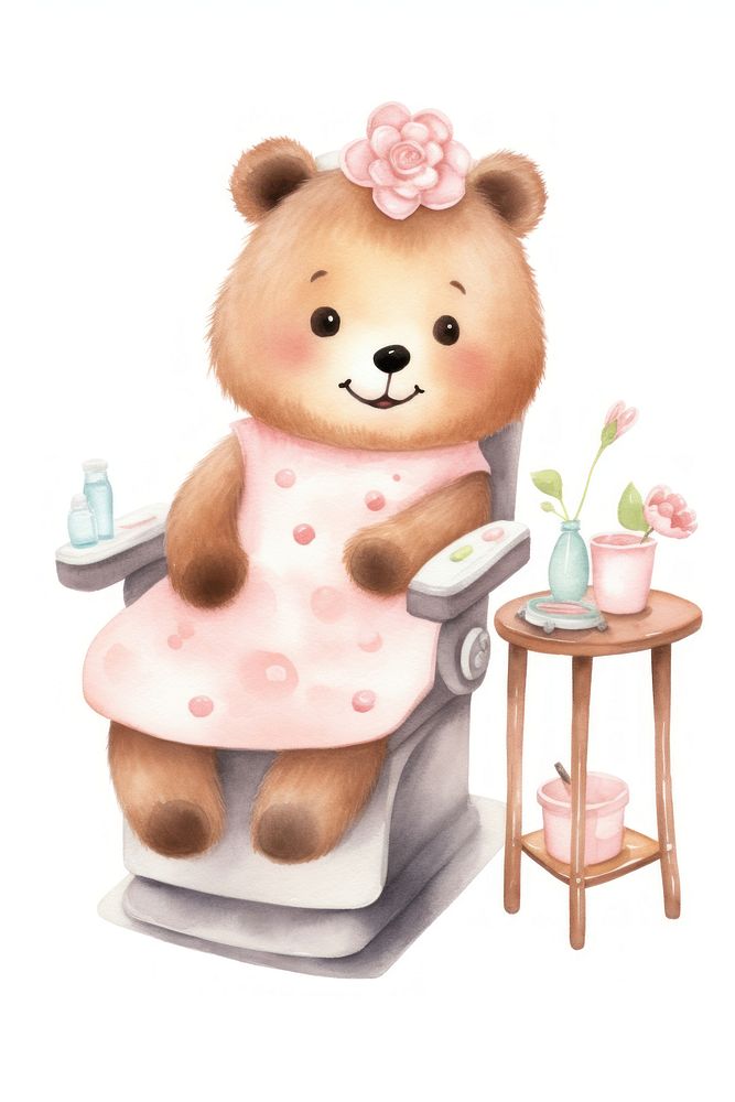 Bear character beauty salon cartoon cute toy. AI generated Image by rawpixel.